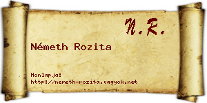 Németh Rozita névjegykártya